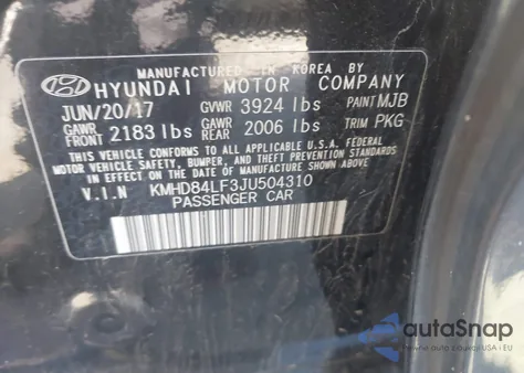 2018 Hyundai Elantra Sel from USA, damaged, VIN KMHD84LF3JU504310